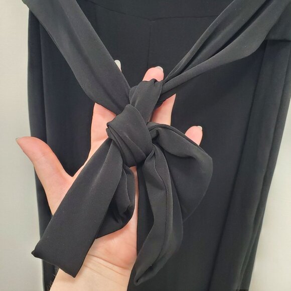 White House Black Market Slinky Liquid Knit Strapless Belted‎ Jumpsuit Capris M - Picture 2 of 6